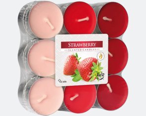Värmeljus doftljus jordgubb 18-pack
